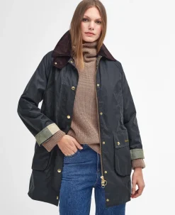 Barbour Talvitakit|Parkatakit>Long Beadnell Wax Jacket TUMMANVIHREÄ