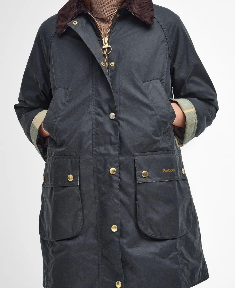 Barbour Talvitakit|Parkatakit>Long Beadnell Wax Jacket TUMMANVIHREÄ