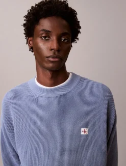 Calvin Klein Jeans Neulepuserot|Kaikki Neuleet>miesten neulepusero LS EZ Cotton Waffle Crwnk Swtr 9,