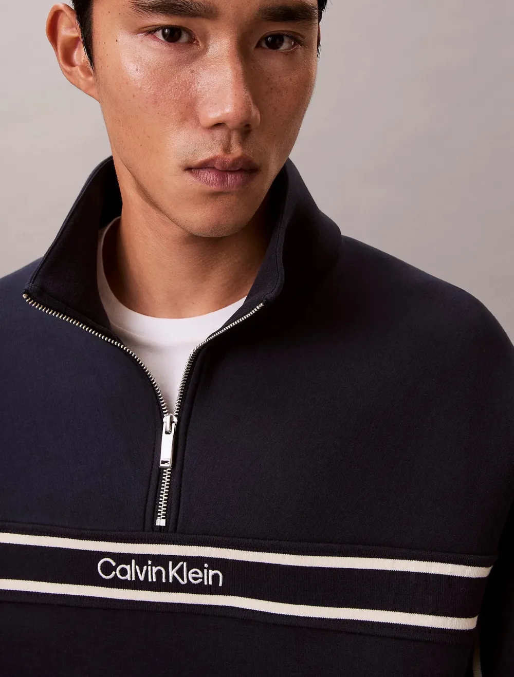 Calvin Klein Jeans Collegepaidat|Kaikki Paidat>miesten collegepaita LS Cotton Spacer Stripe Rib QTR,