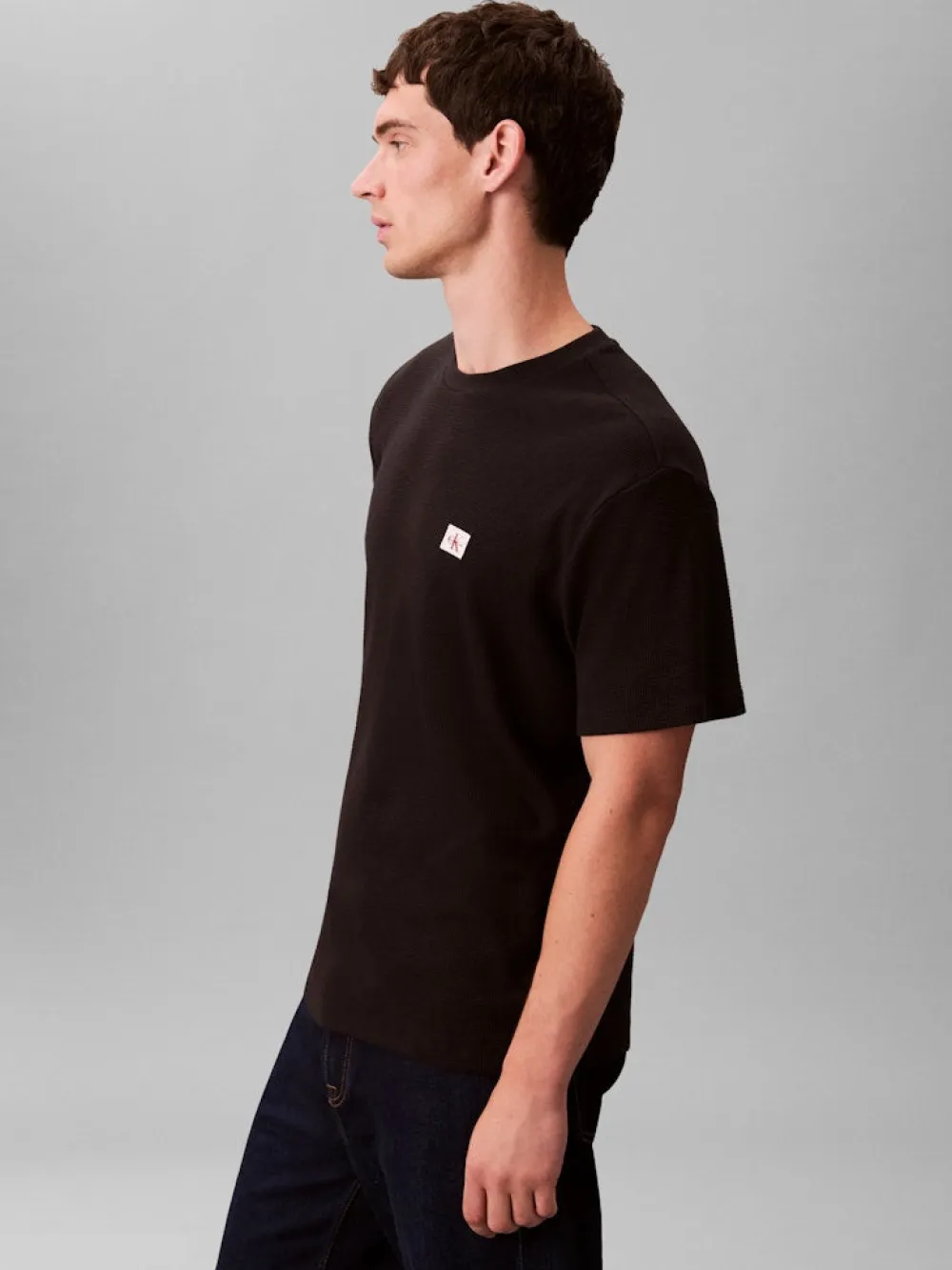 Calvin Klein Jeans T-Paidat|Kaikki Paidat>miesten t-paita SS Waffle Badge Crewnk Tee,