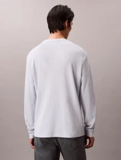 Calvin Klein Jeans Pitkähihaiset Paidat|Kaikki Paidat>miesten pitkähihainen paita LS Waffle Badge Crenwnk Tee,