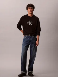 Calvin Klein Jeans Collegepaidat|Kaikki Paidat>miesten collegepaita LS EU 350Terry Monologo CN Swtsh,