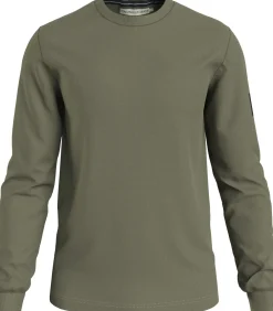 Calvin Klein Jeans Collegepaidat|Kaikki Paidat>Miesten Paita, MONOLOGO BADGE WAFFLE LS TEE Armeijanvihreä