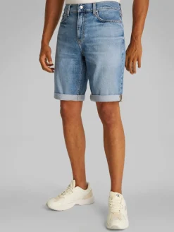 Calvin Klein Jeans Shortsit|Kaikki Housut Ja Farkut>miesten shortsit, SLIM SHORT 1A4 MID BLUE Sininen, Indigo