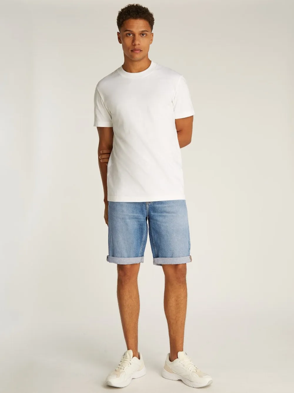 Calvin Klein Jeans Shortsit|Kaikki Housut Ja Farkut>miesten shortsit, SLIM SHORT 1A4 MID BLUE Sininen, Indigo