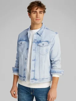 Calvin Klein Jeans Kevättakit>miesten farkkutakki, SLIM DENIM JACKET LIGHT BLUE Indigo