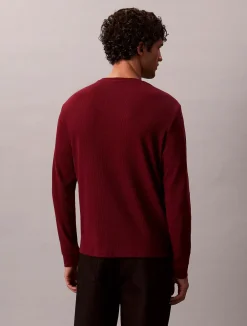 Calvin Klein Jeans Pitkähihaiset Paidat|Kaikki Paidat>miesten paita, LS WAFFLE BADGE CREWNK TEE