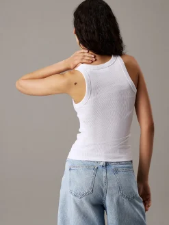 Calvin Klein Jeans Topit|Kaikki Paidat>naisten toppi, WOVEN LABEL RIB TANK TOP