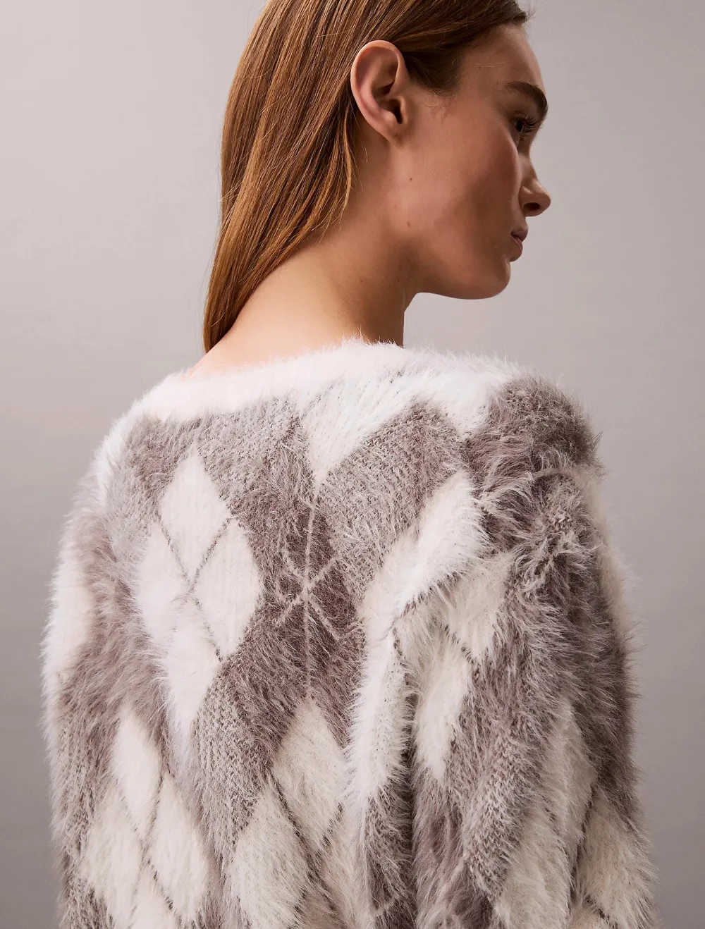 Calvin Klein Jeans Kaikki Neuleet|Neuletakit>naisten neuletakki Fuzzy Novelty Argyle Sweater,