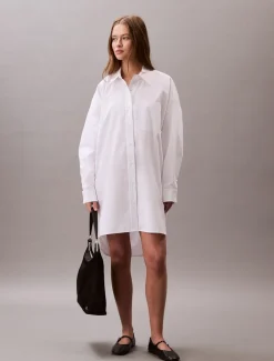 Calvin Klein Jeans Mekot|Kaikki Mekot Ja Hameet>naisten paitamekko, COTTON OVERSIZED MINI SHIRTDRESS