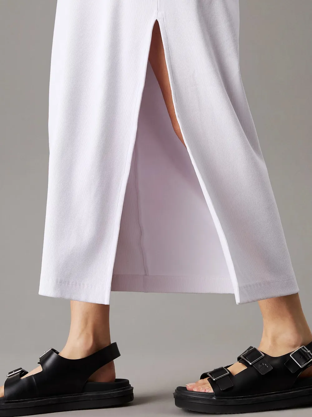 Calvin Klein Jeans Mekot|Kaikki Mekot Ja Hameet>naisten mekko, K-MONOLOGO LONG RIB TEE DRESS