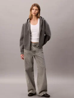 Calvin Klein Jeans Hupparit|Kaikki Paidat>naisten huppari, LS SCUBA HOODIE Vaaleanharmaa