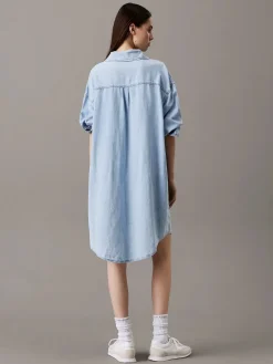 Calvin Klein Jeans Mekot|Kaikki Mekot Ja Hameet>naisten mekko, RELAXED DENIM SHIRT DRESS