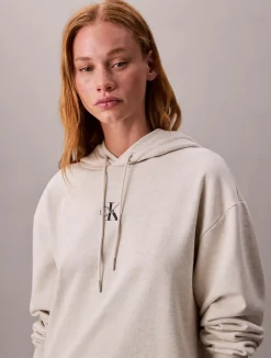 Calvin Klein Jeans Neulemekot|Mekot>naisten collegemekko, LS MONOLOGO PREMIUM TERRY HOODIE