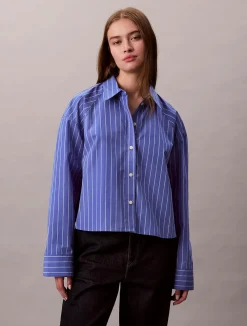 Calvin Klein Jeans Paitapuserot|Kaikki Paidat>naisten pusero, YD STRIPE BOXY CROPPED SHIRT