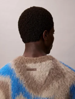 Calvin Klein Menswear Neulepuserot|Kaikki Neuleet>miesten neulepusero LS PATTERN BRUSHED ALPACA CREWNE,