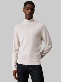Calvin Klein Menswear Neulepuserot|Kaikki Neuleet>Miesten Neulepusero, MERINO RWS MOCK NECK SWEATE