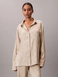 Calvin Klein Pyjamat Ja Yöasut|Kaikki Alusasut Ja Pyjamat>naisten pyjamasetti K-SATIN AOP SET,