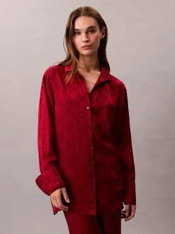 Calvin Klein Pyjamat Ja Yöasut|Kaikki Alusasut Ja Pyjamat>naisten pyjamapaita, RELAXED AOP SHIRT