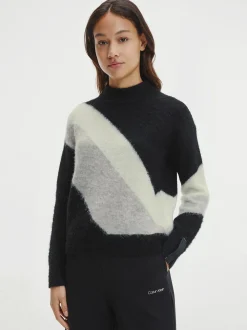 Calvin Klein Neulepuserot|Kaikki Neuleet>neulepusero, FLUFFY COLOR BLOCK SWEATER