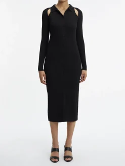 Calvin Klein Neulemekot|Mekot>WOMEN, Naisten Mekko, ICONIC RIB SHIRT MIDI DRESS,