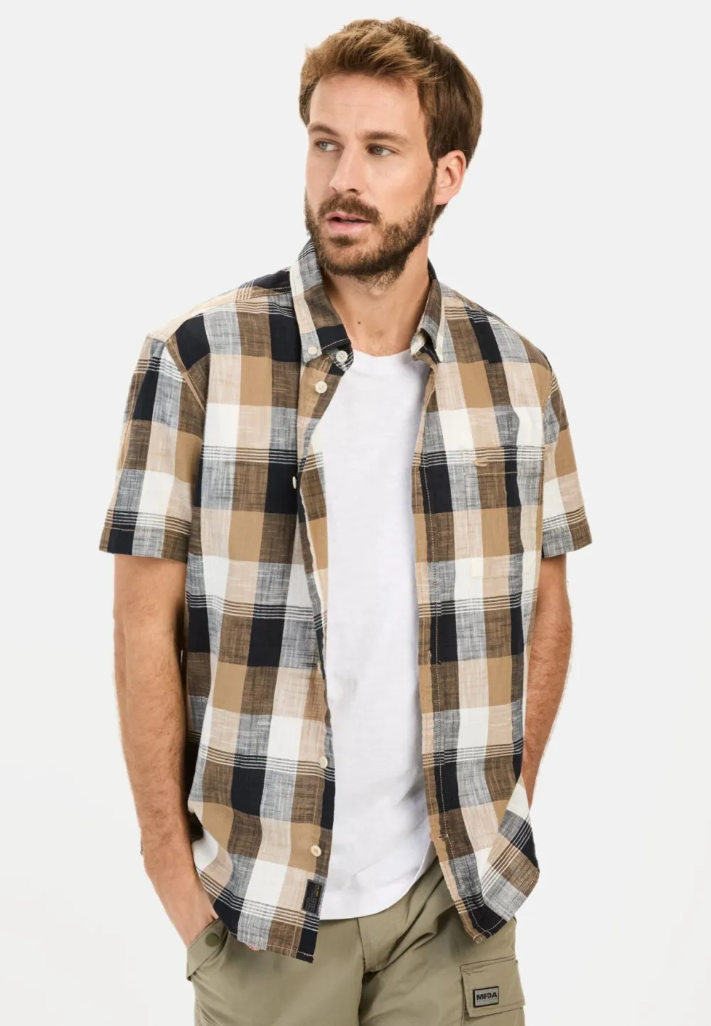 Camel Active Kauluspaidat|Kaikki Paidat>miesten kauluspaita, 409261-5S61-19 Valkoinen Ruutu