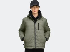 Canada Goose Talvitakit|Kevättakit>miesten kevytuntuvatakki LODGE HOODY - R - BLACK DISC,