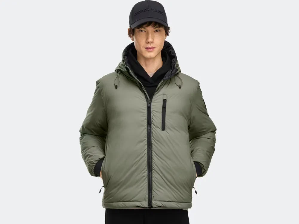 Canada Goose Talvitakit|Kevättakit>miesten kevytuntuvatakki LODGE HOODY - R - BLACK DISC,
