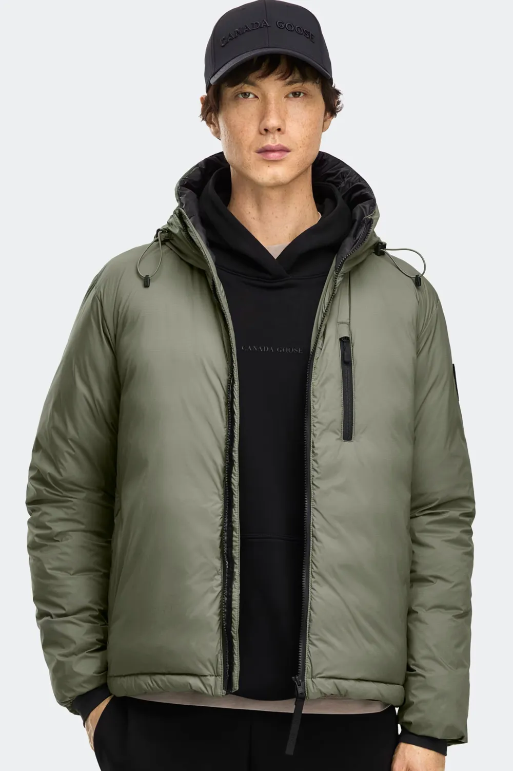 Canada Goose Talvitakit|Kevättakit>miesten kevytuntuvatakki LODGE HOODY - R - BLACK DISC,