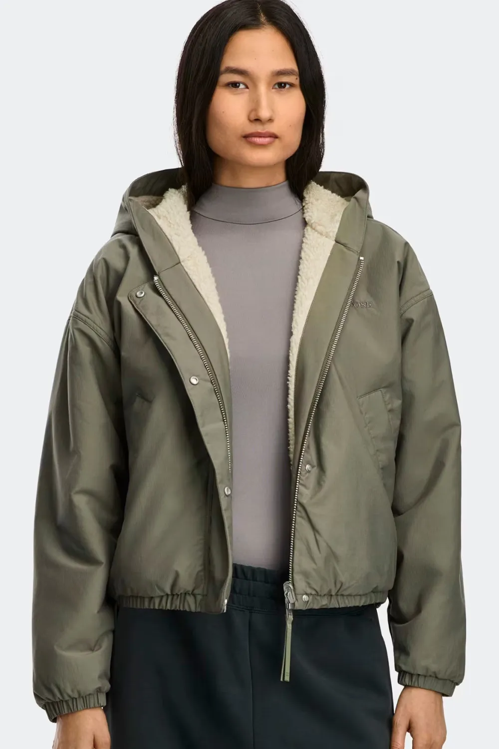 Canada Goose Kevättakit|Teddytakit Ja Tekoturkikset>naisten fleecetakki ALBERNI REVERSIBLE FLEECE BOMBER, vihreä