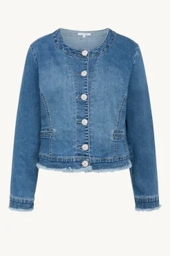 Claire Kevättakit|Farkkutakit>Naisten Jakku ELDA DENIM CHANEL JACKET Indigo