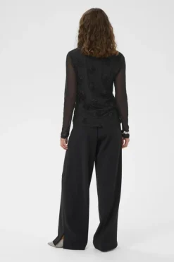 Culture Pitkähihaiset Paidat|Kaikki Paidat>Mascha Mesh O-Neck Blouse, musta