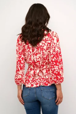 Culture Puserot|Kaikki Paidat>Naisten Pusero, JENNY BLOUSE Punainen Kuosi