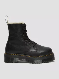 Dr. Martens Kaikki Kengät|Maiharit, Nilkkurit Ja Saappaat>naisten lämpövuorelliset platform maiharit, Jadon Faux Fur Lined Leather Platform Boots,
