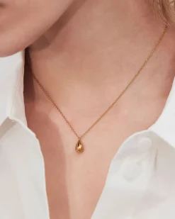 Edblad Korut|Kaikki Asusteet>kaulakoru Drop Mini Necklace Gold, Gold pleated