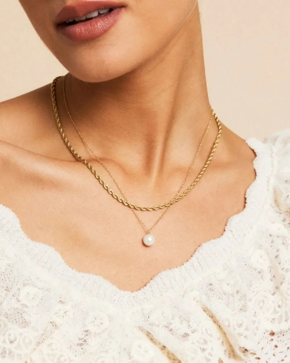 Edblad Korut|Kaikki Asusteet>kaulakoru Rope Chain Necklace Gold, Gold pleated