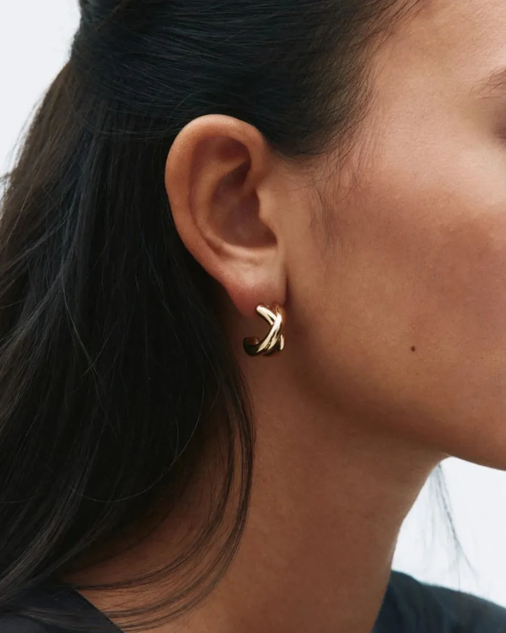 Edblad Korut|Kaikki Asusteet>korvakorut Alexa Hoops L, Gold pleated