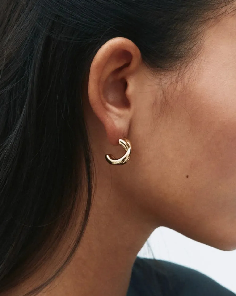 Edblad Korut|Kaikki Asusteet>korvakorut Alexa Hoops L, Gold pleated