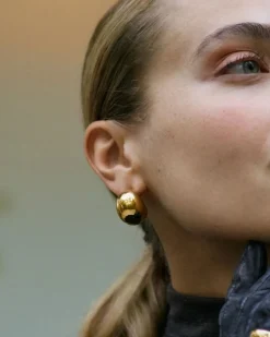 Edblad Korut|Kaikki Asusteet>korvakorut Bold Creoles L Gold, Gold pleated