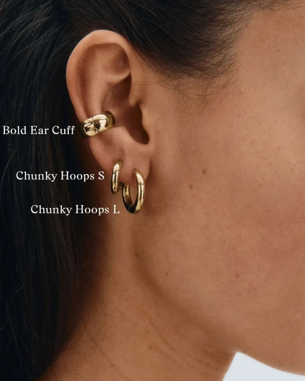 Edblad Korut|Kaikki Asusteet>korvakorut, CHUNKY HOOPS L GOLD 16mm