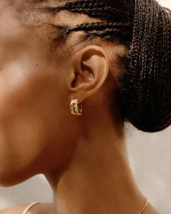 Edblad Korut|Kaikki Asusteet>korvakorut Grace Hoops L, Gold pleated