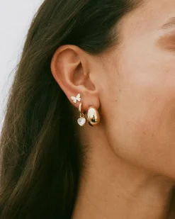 Edblad Korut|Kaikki Asusteet>korvakorut Papillon Studs Gold, Gold pleated