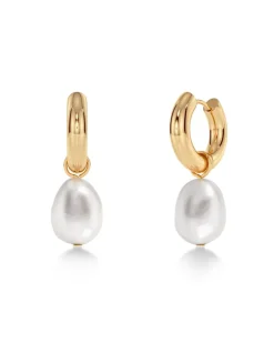 Edblad Korut|Kaikki Asusteet>korvakorut Perla Hoops L Gold, Gold pleated