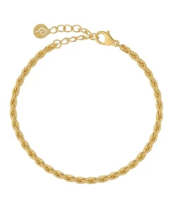 Edblad Korut|Kaikki Asusteet>rannekoru Rope Chain Bracelet Gold, Gold pleated