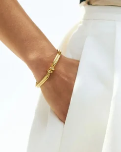 Edblad Korut|Kaikki Asusteet>rannekoru Swivel Bangle, Gold pleated