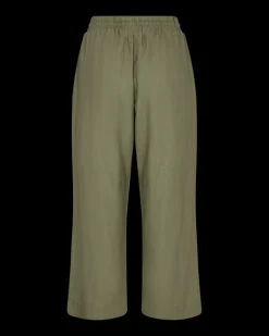 Freequent Suorat Housut Ja Kangashousut|Kaikki Housut Ja Farkut>Naisten housut LA PANT 7/8 LINEN Armeijanvihreä