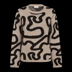 Freequent Neulepuserot|Kaikki Neuleet>Naisten Neule, ANI PULLOVER Beige Kuosi
