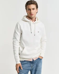 Gant Hupparit|Kaikki Paidat>miesten collegehuppari, REG SHIELD HOODIE LUONNONVALKOINEN