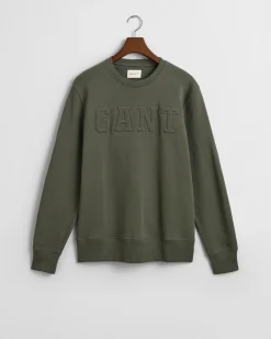Gant Collegepaidat|Kaikki Paidat>Miesten Collegepusero, EMBOSSED C-NECK SWEAT Armeijanvihreä
